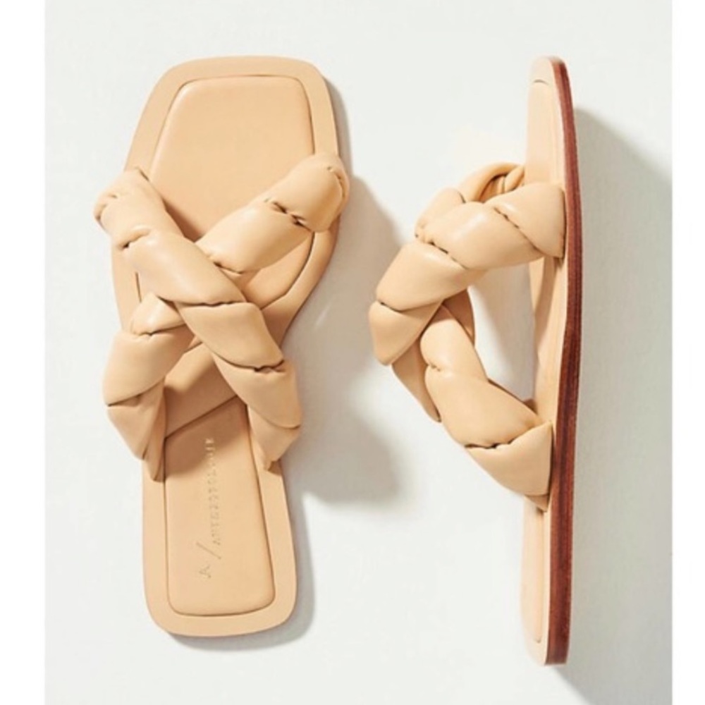 Anthropologie puffed twisted slides